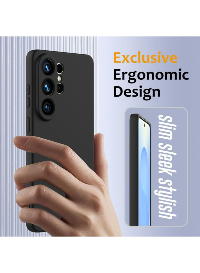 سامسونج S26 فوق الحالة غطاء, لون نقي غطاء بسيط,دعم الحلقة المغناطيسية, رقيقة رقيقة السائل السيليكون لينة المطاط هلام TPU الكاميرا كاملة حماية المضادة,ملحقات الجوال الأسود - view 4